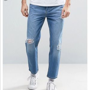 Religion Rehab Ripped Jeans in Washed Blue mens W34 L32